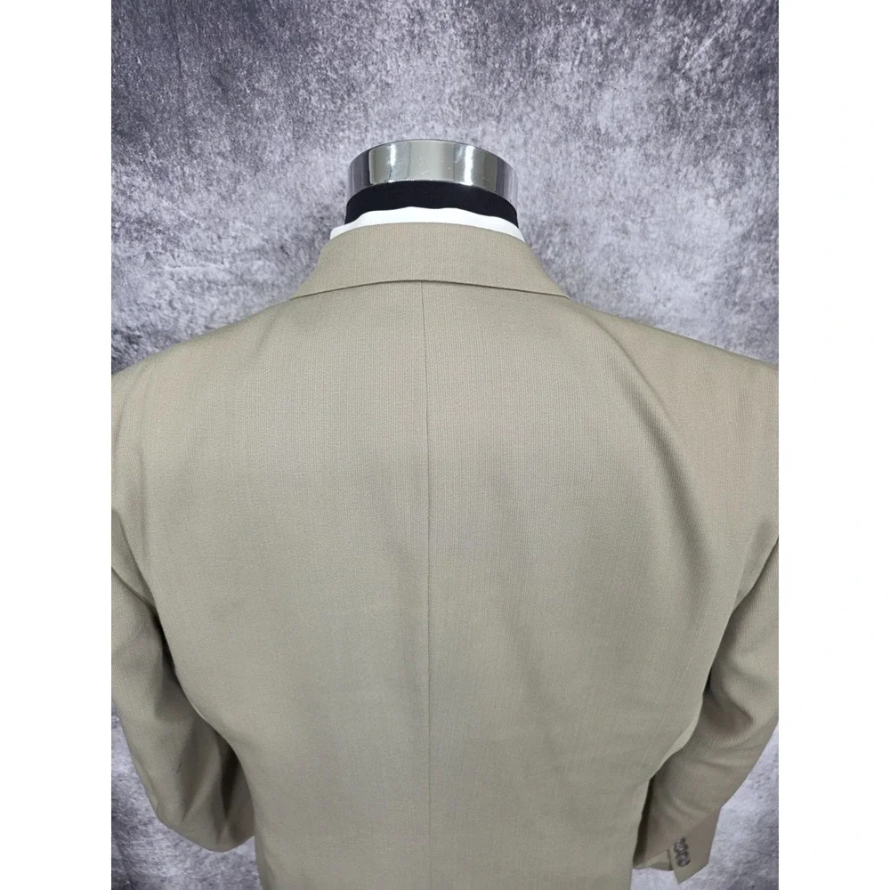 Stafford Blazer Jacket Mens 40R Beige Worsted Wool Blend Sports Coat‎ VTG USA
